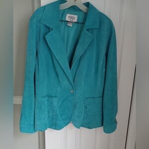 Cervelle turquoise suede blazer - size XL